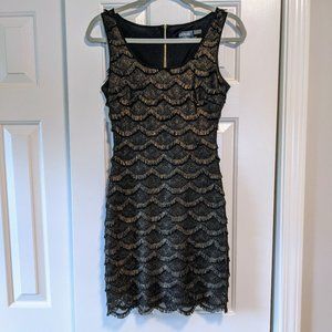 NWOT Scalloped Black Fringe Dress  |  Guess